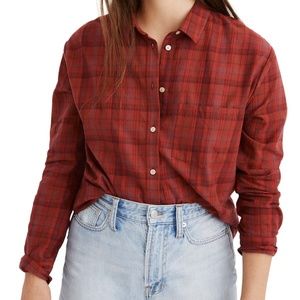 Madewell Oversized Plaid Ex Boyfriend Shirt XS NWT